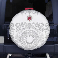 World Football 2026 Turkey Spare Tire Cover Crescent Stars Ottoman Baroque White Version