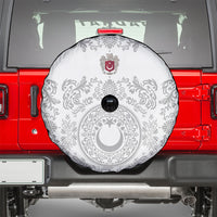 World Football 2026 Turkey Spare Tire Cover Crescent Stars Ottoman Baroque White Version