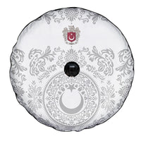 World Football 2026 Turkey Spare Tire Cover Crescent Stars Ottoman Baroque White Version