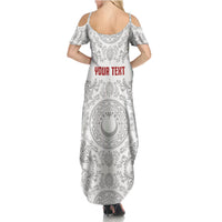 Custom World Football 2026 Turkey Summer Maxi Dress Crescent Stars Ottoman Baroque White Version
