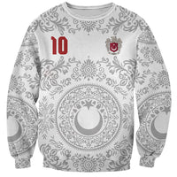 Custom World Football 2026 Turkey Sweatshirt Crescent Stars Ottoman Baroque White Version