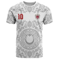 Custom World Football 2026 Turkey T Shirt Crescent Stars Ottoman Baroque White Version