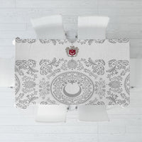 World Football 2026 Turkey Tablecloth Crescent Stars Ottoman Baroque White Version