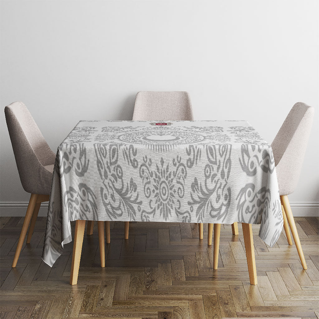 World Football 2026 Turkey Tablecloth Crescent Stars Ottoman Baroque White Version