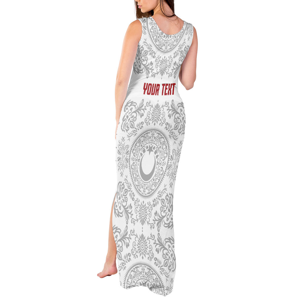 Custom World Football 2026 Turkey Tank Maxi Dress Crescent Stars Ottoman Baroque White Version