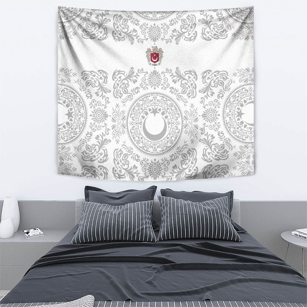 World Football 2026 Turkey Tapestry Crescent Stars Ottoman Baroque White Version