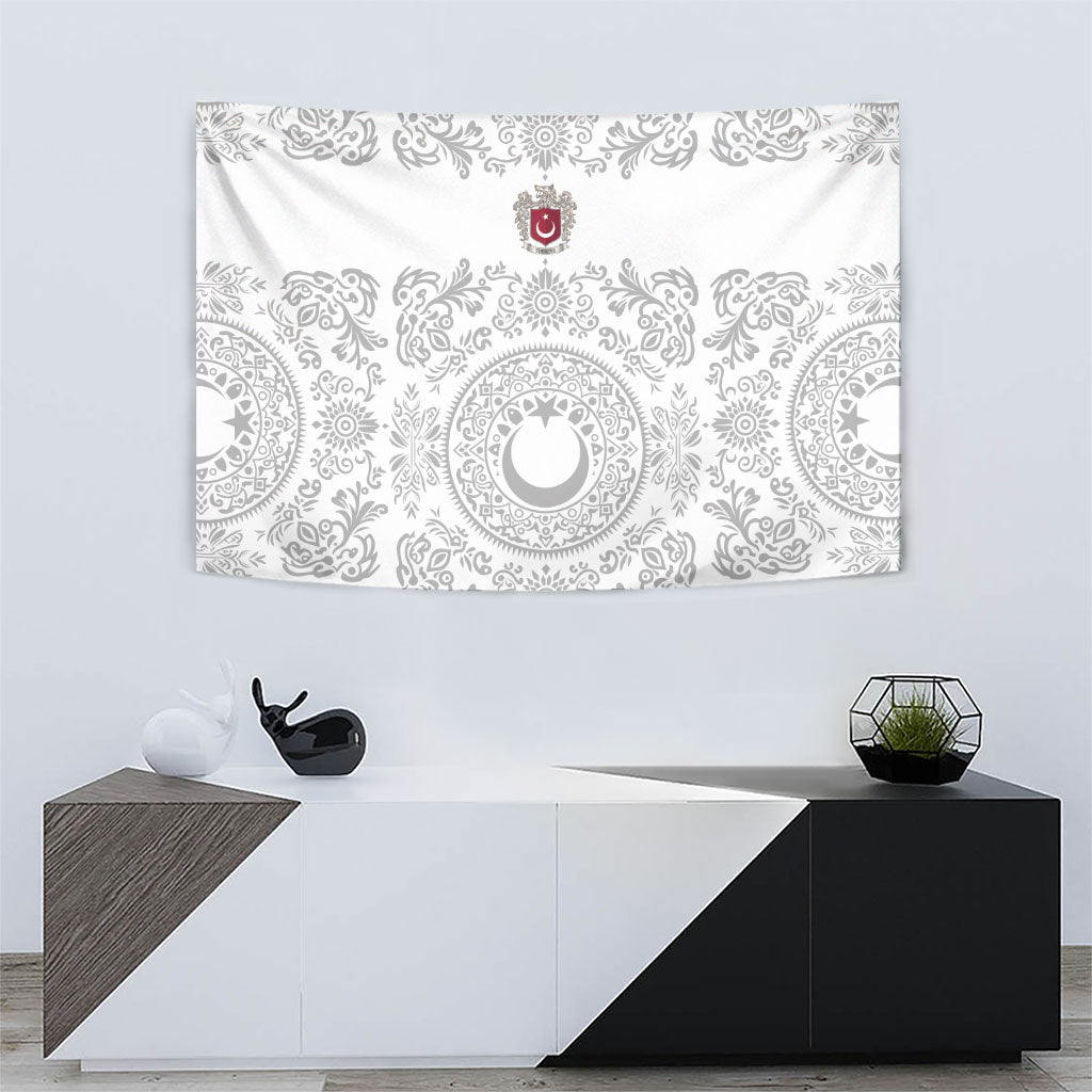 World Football 2026 Turkey Tapestry Crescent Stars Ottoman Baroque White Version