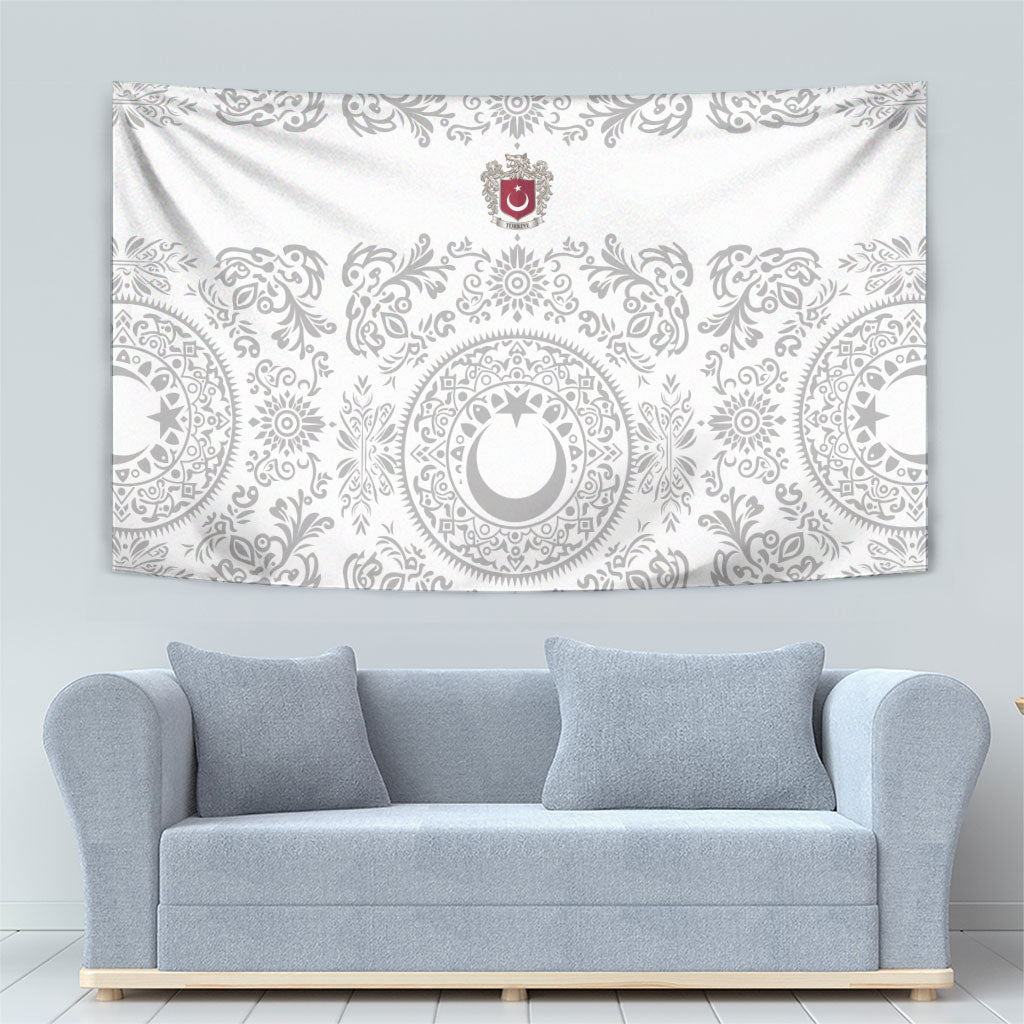 World Football 2026 Turkey Tapestry Crescent Stars Ottoman Baroque White Version