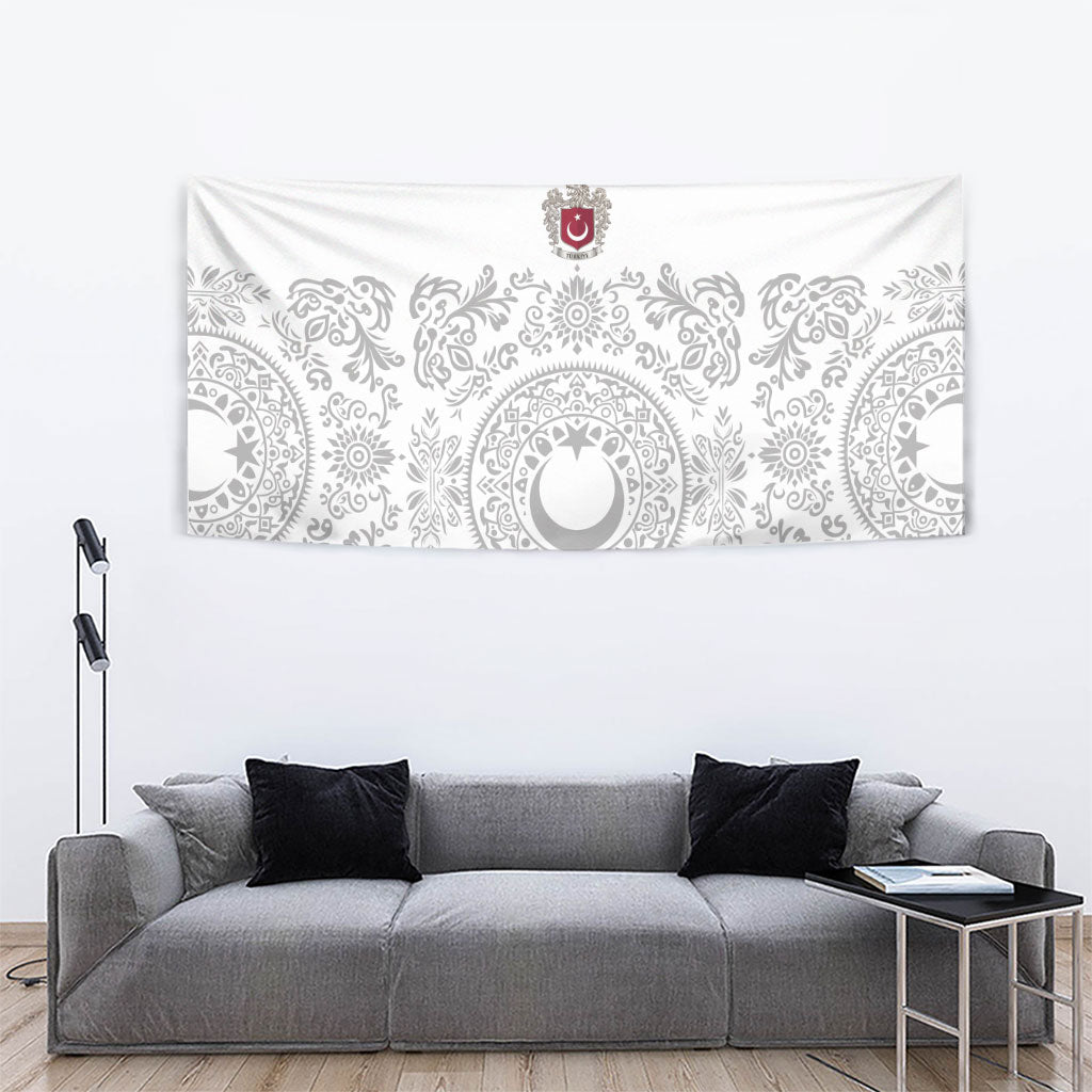 World Football 2026 Turkey Tapestry Crescent Stars Ottoman Baroque White Version