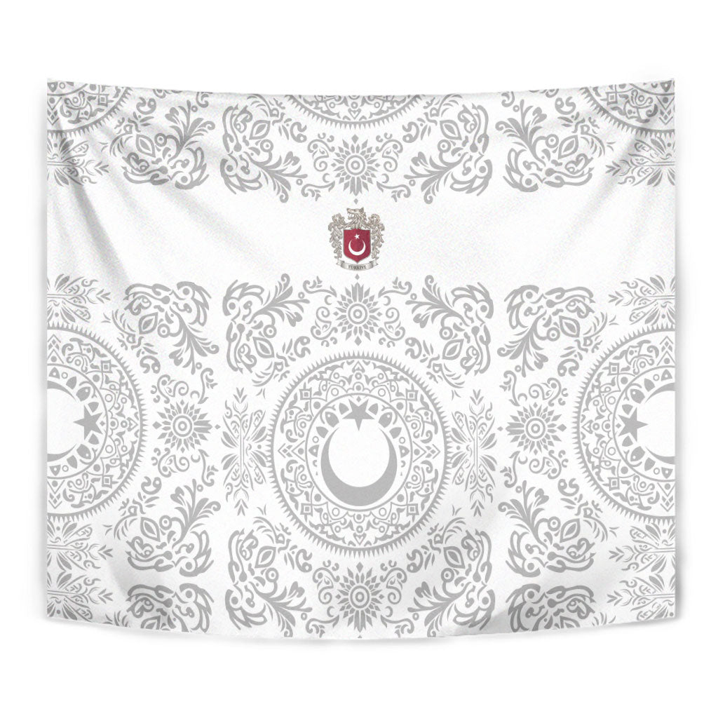 World Football 2026 Turkey Tapestry Crescent Stars Ottoman Baroque White Version