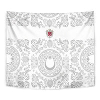 World Football 2026 Turkey Tapestry Crescent Stars Ottoman Baroque White Version