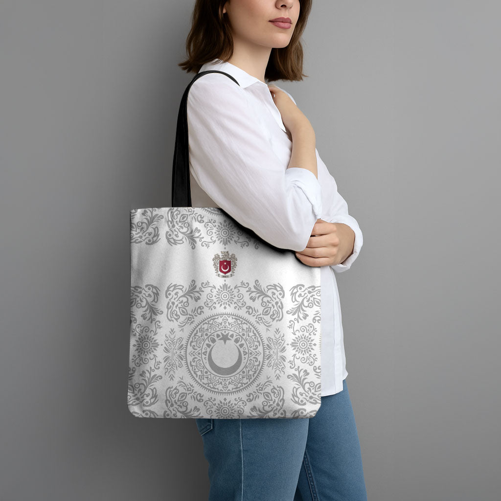 World Football 2026 Turkey Tote Bag Crescent Stars Ottoman Baroque White Version
