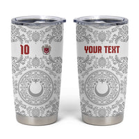 Custom World Football 2026 Turkey Tumbler Cup Crescent Stars Ottoman Baroque White Version