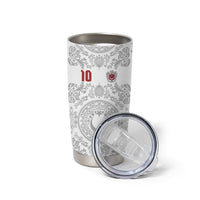 Custom World Football 2026 Turkey Tumbler Cup Crescent Stars Ottoman Baroque White Version