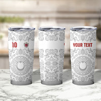 Custom World Football 2026 Turkey Tumbler Cup Crescent Stars Ottoman Baroque White Version