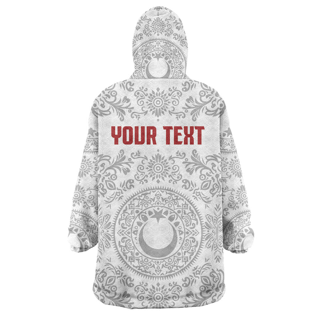 Custom World Football 2026 Turkey Wearable Blanket Hoodie Crescent Stars Ottoman Baroque White Version