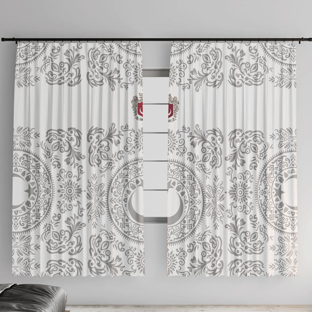World Football 2026 Turkey Window Curtain Crescent Stars Ottoman Baroque White Version