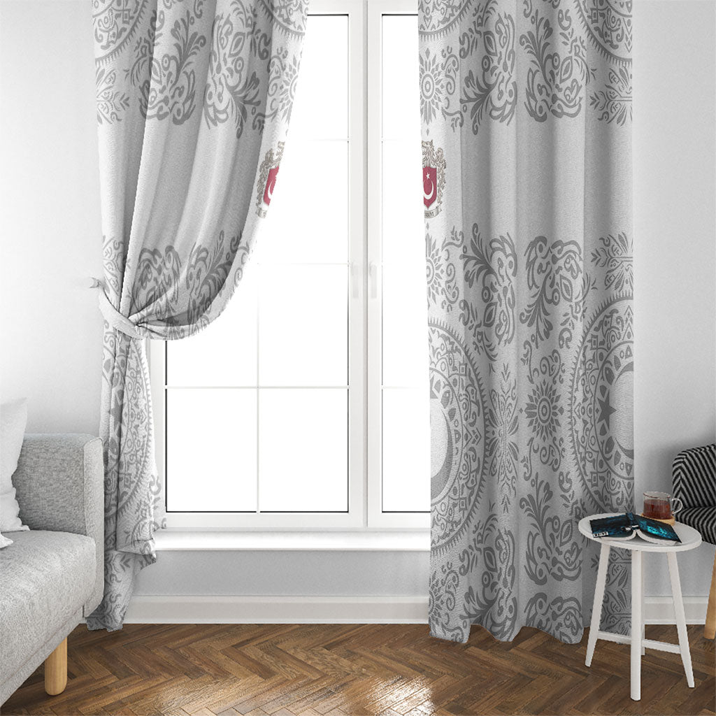World Football 2026 Turkey Window Curtain Crescent Stars Ottoman Baroque White Version