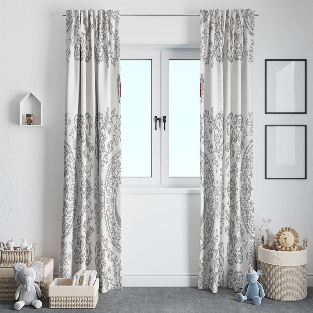 World Football 2026 Turkey Window Curtain Crescent Stars Ottoman Baroque White Version