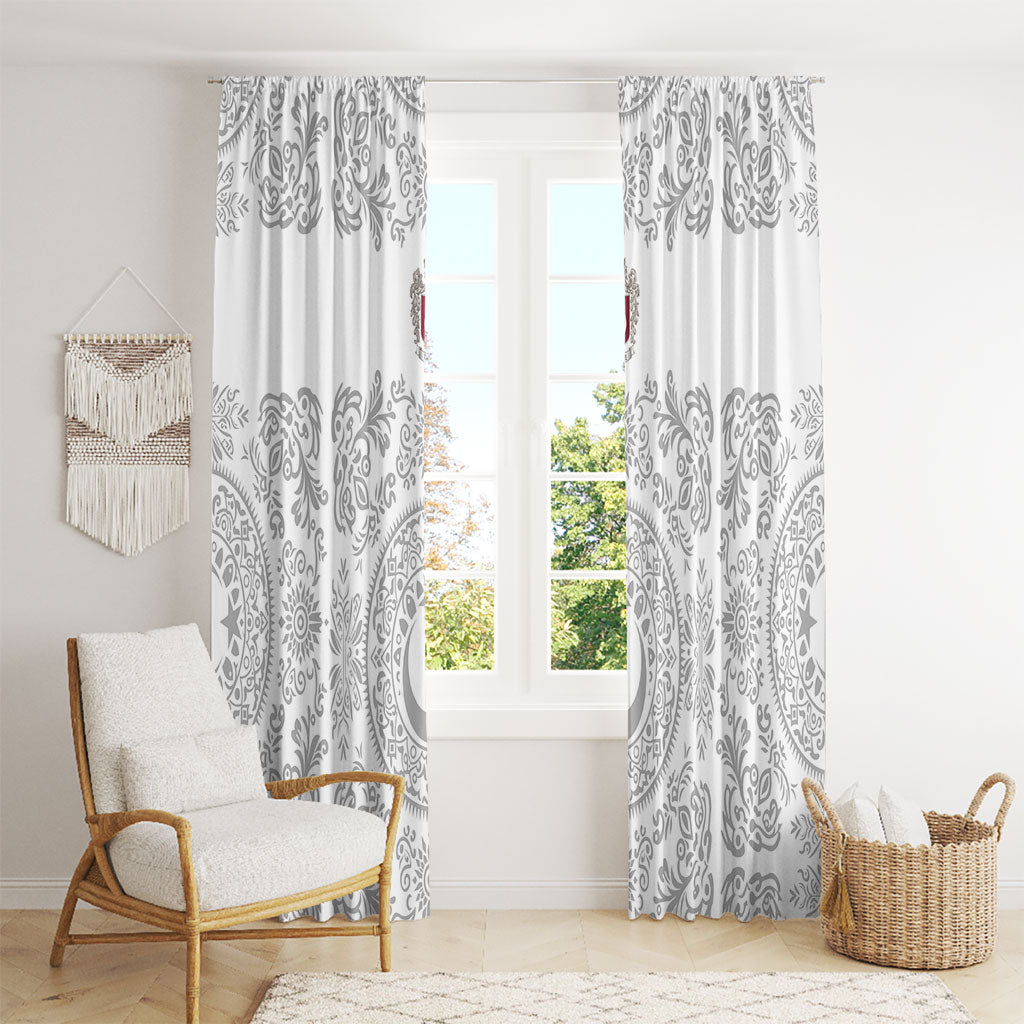 World Football 2026 Turkey Window Curtain Crescent Stars Ottoman Baroque White Version