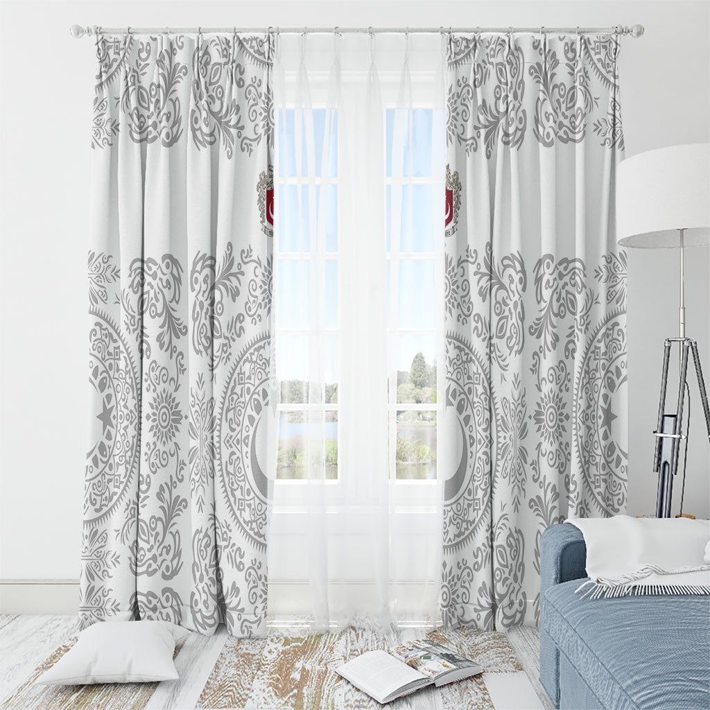 World Football 2026 Turkey Window Curtain Crescent Stars Ottoman Baroque White Version