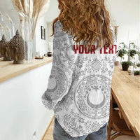 Custom World Football 2026 Turkey Women Casual Shirt Crescent Stars Ottoman Baroque White Version