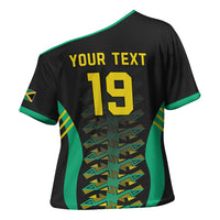 Custom Afro-Jamaicans Football Cross Shoulder Shirt Reggae Boyz Tribal Glory