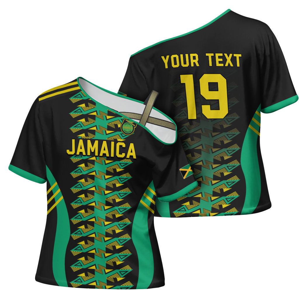 Custom Afro-Jamaicans Football Cross Shoulder Shirt Reggae Boyz Tribal Glory