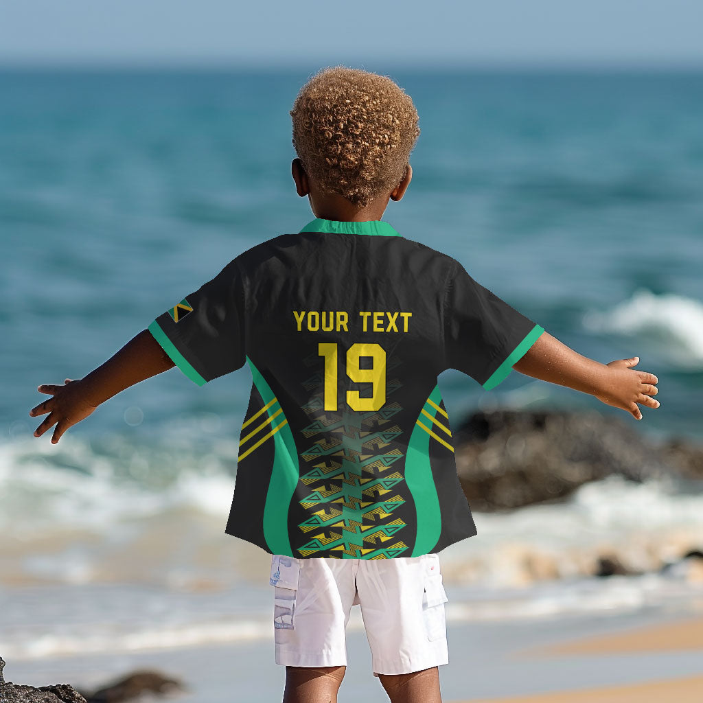 Custom Afro-Jamaicans Football Kid Hawaiian Shirt Reggae Boyz Tribal Glory