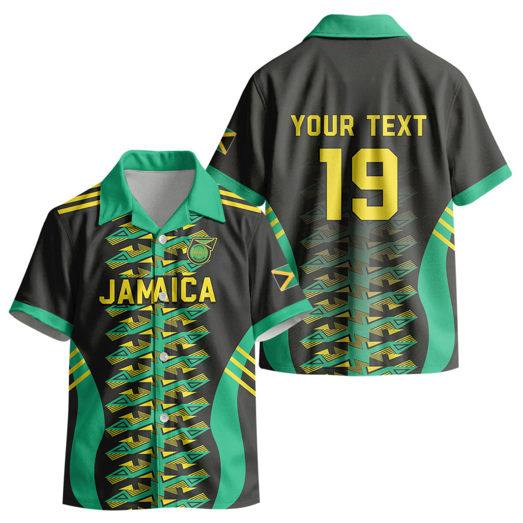 Custom Afro-Jamaicans Football Kid Hawaiian Shirt Reggae Boyz Tribal Glory LT19