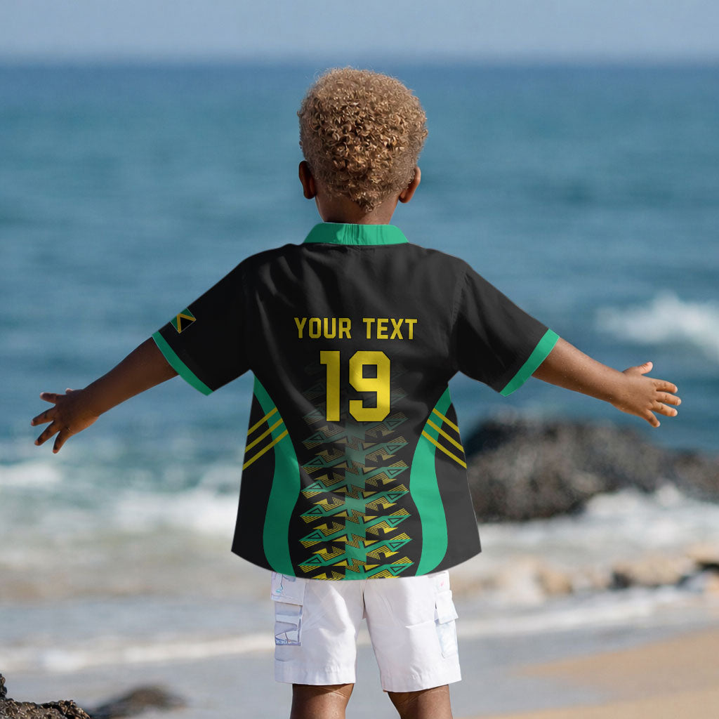 Custom Afro-Jamaicans Football Kid Hawaiian Shirt Reggae Boyz Tribal Glory LT19