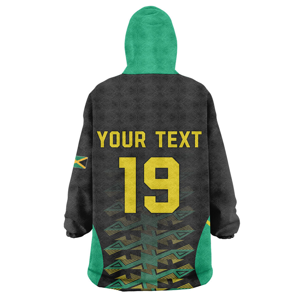 Custom Afro-Jamaicans Football Kid Wearable Blanket Hoodie Reggae Boyz Tribal Glory