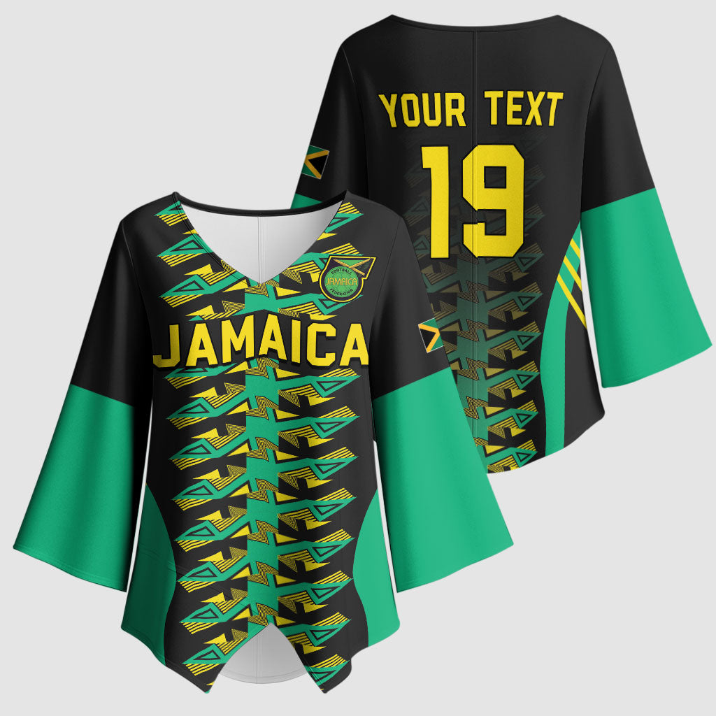 Custom Afro-Jamaicans Football Kimono Sleeve Blouse Reggae Boyz Tribal Glory