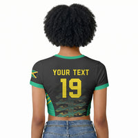 Custom Afro-Jamaicans Football Raglan Cropped T shirt Reggae Boyz Tribal Glory