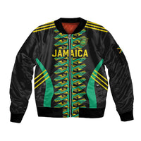Custom Afro-Jamaicans Football Sleeve Zip Bomber Jacket Reggae Boyz Tribal Glory