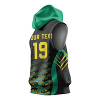 Custom Afro-Jamaicans Football Sleeveless Hoodie Reggae Boyz Tribal Glory