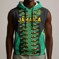 Custom Afro-Jamaicans Football Sleeveless Hoodie Reggae Boyz Tribal Glory