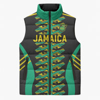 Custom Afro-Jamaicans Football Sleeveless Puffer Jacket Reggae Boyz Tribal Glory