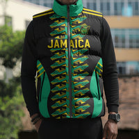 Custom Afro-Jamaicans Football Sleeveless Puffer Jacket Reggae Boyz Tribal Glory