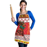 Personalized Romania Christmas Apron Romanian Carpet The Goat Dance - Wonder Print Shop