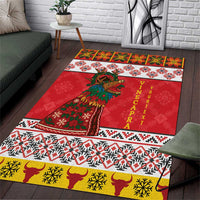 Personalized Romania Christmas Area Rug Romanian Carpet The Goat Dance - Wonder Print Shop