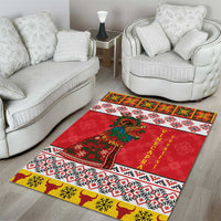 Personalized Romania Christmas Area Rug Romanian Carpet The Goat Dance - Wonder Print Shop