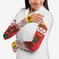 Personalized Romania Christmas Arm Sleeves Romanian Carpet The Goat Dance - Wonder Print Shop