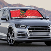 Personalized Romania Christmas Auto Sun Shade Romanian Carpet The Goat Dance - Wonder Print Shop