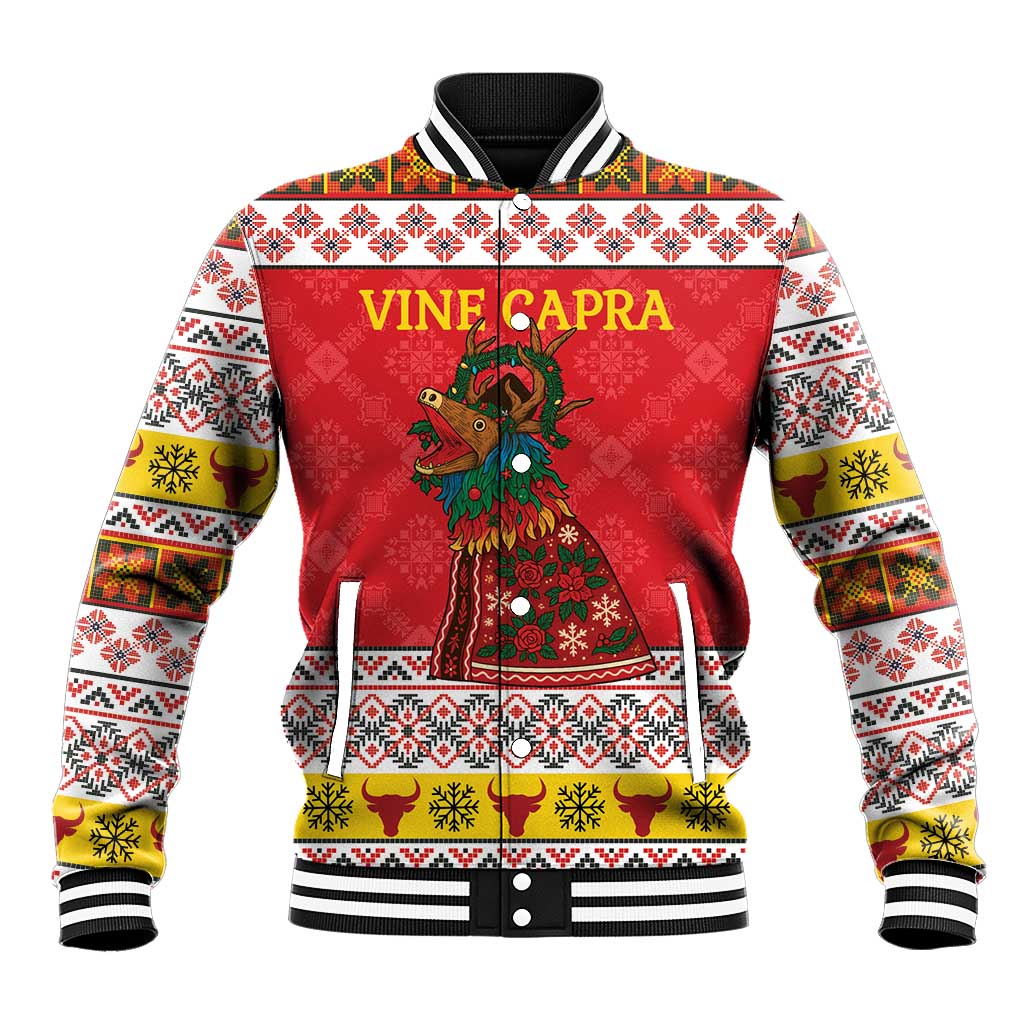Personalized Romania Christmas Baseball Jacket Romanian Carpet The Goat Dance - Wonder Print Shop