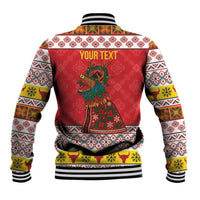 Personalized Romania Christmas Baseball Jacket Romanian Carpet The Goat Dance - Wonder Print Shop
