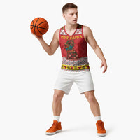 Personalized Romania Christmas Basketball Jersey Romanian Carpet The Goat Dance - Wonder Print Shop