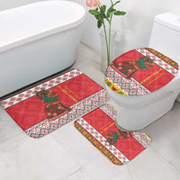 Personalized Romania Christmas Bathroom Set Romanian Carpet The Goat Dance - Wonder Print Shop