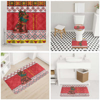 Personalized Romania Christmas Bathroom Set Romanian Carpet The Goat Dance - Wonder Print Shop