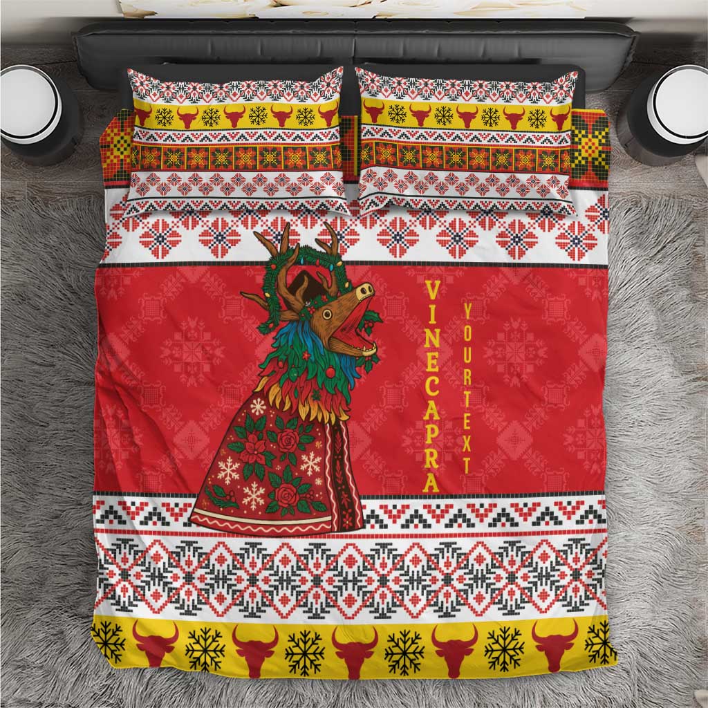 Personalized Romania Christmas Bedding Set Romanian Carpet The Goat Dance - Wonder Print Shop